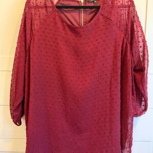 Papermoon Burgundy Textured Blouse